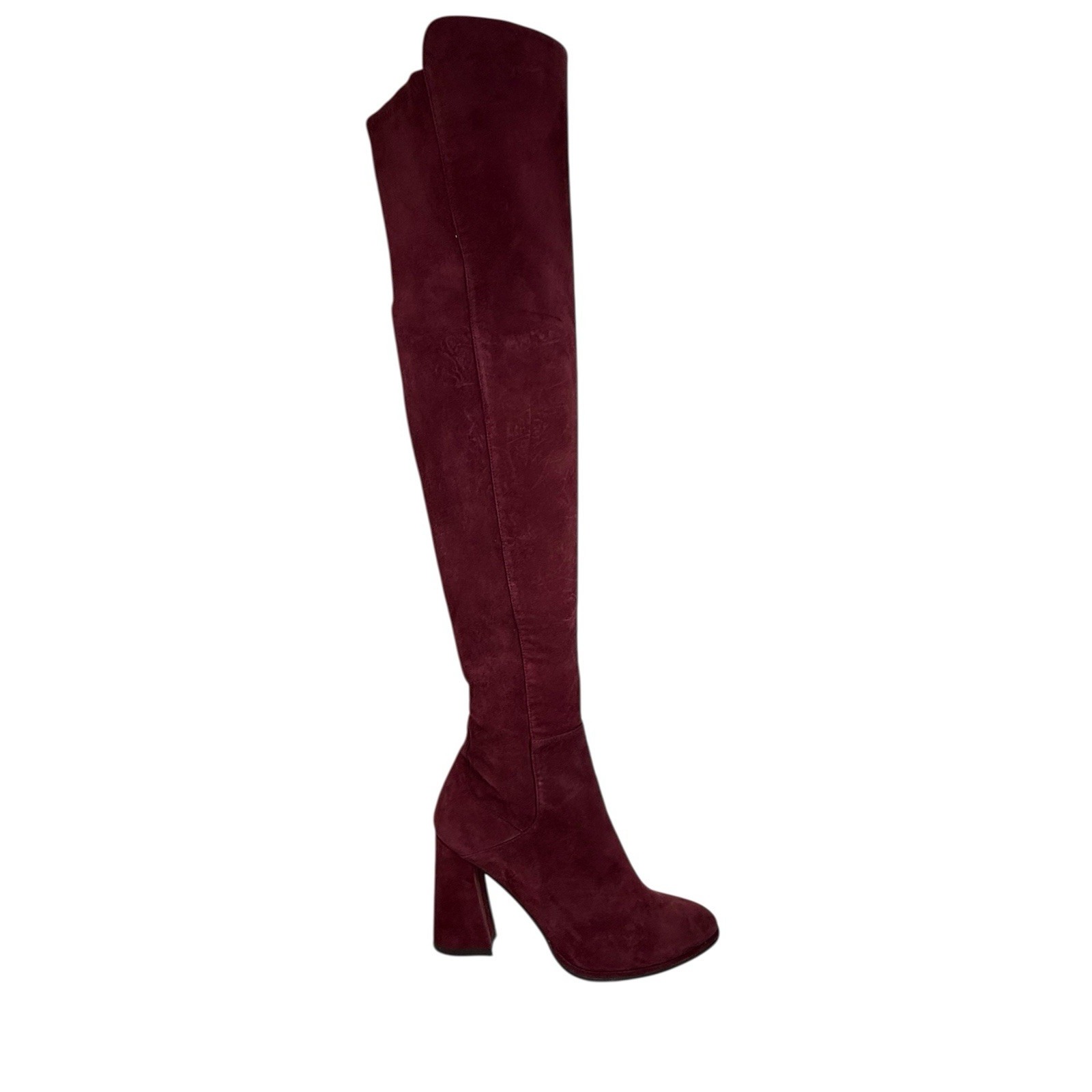 Stuart Weitzman Women's Alljill Scarlet Red Suede Over-The-Knee Boot 6 Us